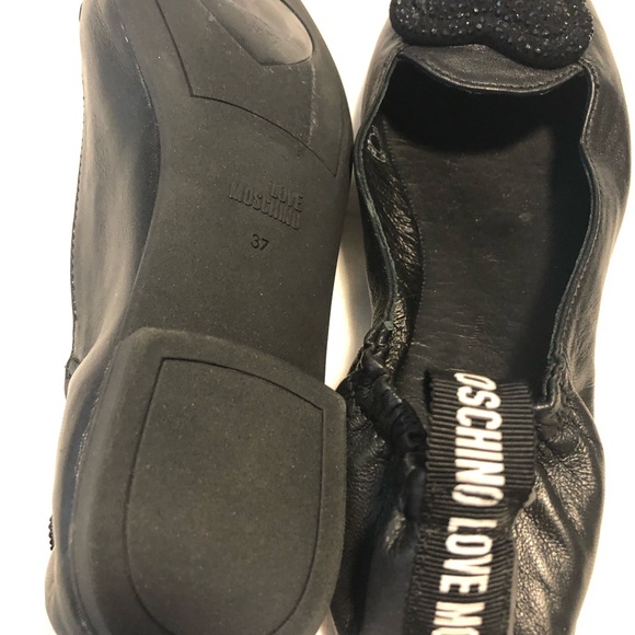 Love, Moschino black leather size 37 never worn brand new super cute - Picture 7 of 8